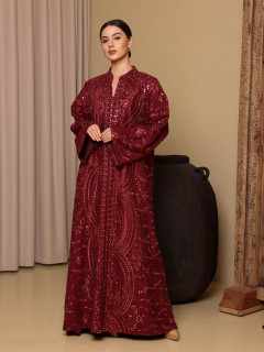 Ikkxa Rafeef Jalabiya IK5019 Maroon image