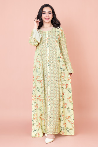 Floral Patterns Modern Jalabiya IN056