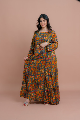 Abstract Geometric Maxi IK050 Orange