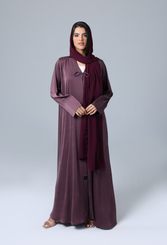 Open Front Tie Shimmer Fabric Abaya ABY1162