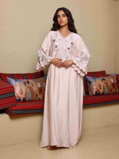 Modern Embroidered Jalabiya IK4013 Peach image