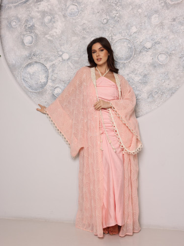 IKKXA Sequin Embellished Jalabiya IK1110 Pink